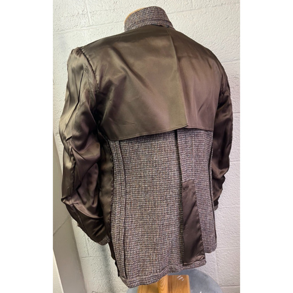 Vintage Harris Tweed Sport Coat Men's 42 Brown Herringbone Scottish Wool Jacket - Picture 11 of 12